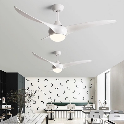 Modern Brushed Nickel Ceiling Fan with Remote Control and Dimmable LED Light