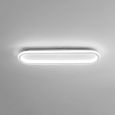 Modern Metal Rectangular White LED Flush Mount Ceiling Light with Energy-Saving Dimming