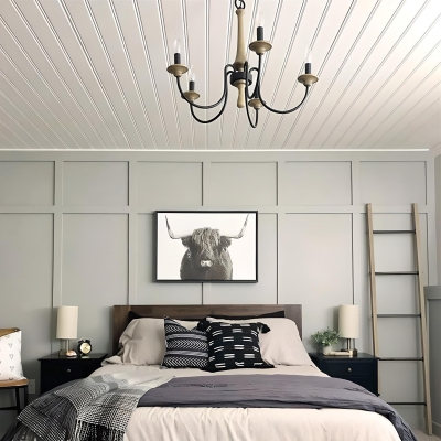 Contemporary Metal Adjustable Hanging Length Chandelier for Bedroom