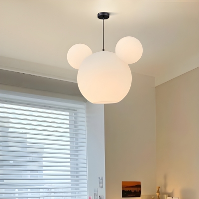 Contemporary Metal Pendant Light with Adjustable Hanging Length and White Lampshade
