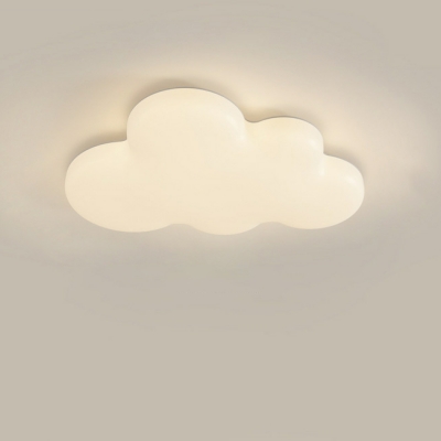Contemporary White Iron Cloud Flush Mount Ceiling Light for Living Room