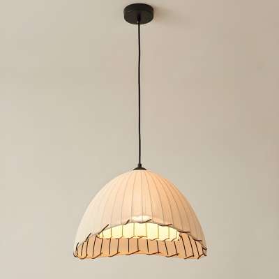 Modern Fabric Pendant Light with Adjustable Hanging Length for Bedroom