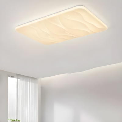 Modern LED Metal Flush Mount Ceiling Light with Acrylic Shade for Living Room