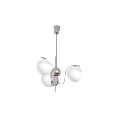 Modern Metal Globe Chandelier with Adjustable Hanging Length and Glass Lampshade for Bedroom