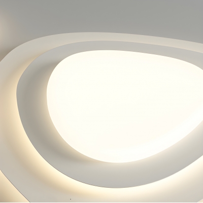Modern White Led Flush Mount Ceiling Lights with Acrylic Shade for Living Room & Bedroom