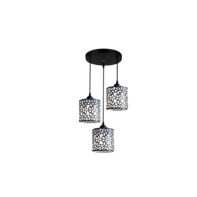 Contemporary Iron Shade Mounting Pendant Light with Adjustable Hanging Length and Pattern Lampshade