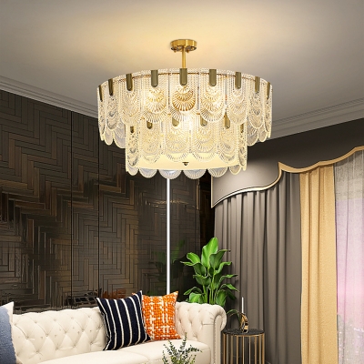 Contemporary LED Crystal Chandelier with Adjustable Hanging Length for Residential Use