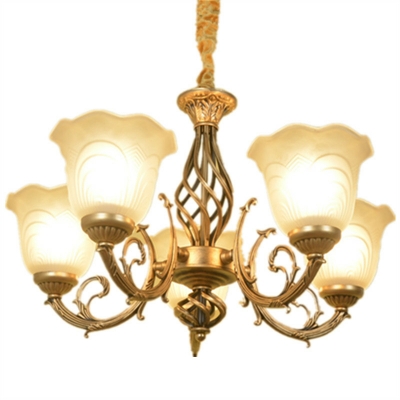 Contemporary Sputnik Chandelier with Upward Facing Opalescent Glass Shades
