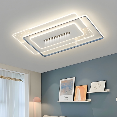 Living Room and Bedroom Flush Mount Ceiling Fixture with LED Light Source in Modern Design