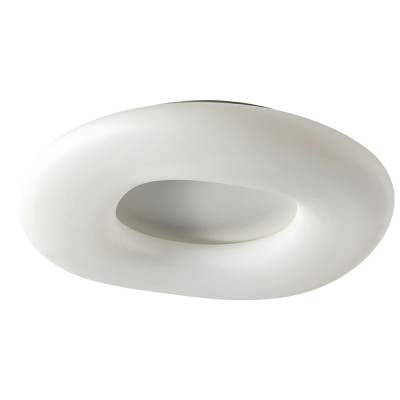 Contemporary Metal Flush Mount Ceiling Light in White for Living Room and Bedroom