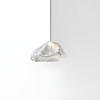 Contemporary Pendant Light with Adjustable Hanging Length and Glass Shade for Villa Stairs
