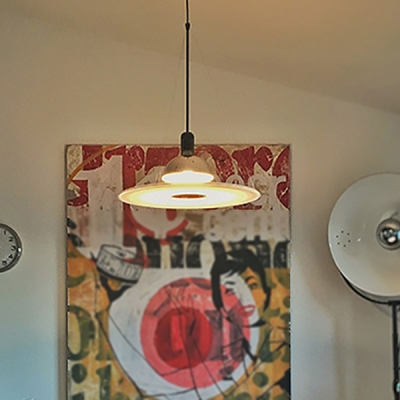 Contemporary Round Pendant Light Adjustable Hanging Length Iron Pendant Light