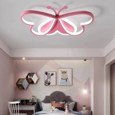 Metal Butterfly LED Ceiling Light with Iron Lampshade for Children's  Room
