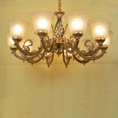 Contemporary Sputnik Chandelier with Upward Facing Opalescent Glass Shades
