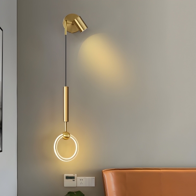 Light Luxury Bedroom Metal & Acrylic LED Sconce Wall Light with Warm Light