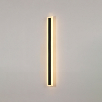 Modern Black Linear Stainless Steel LED Wall Lamp with Acrylic Lampshade