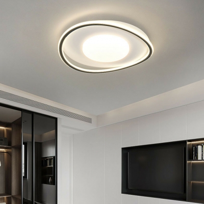 Modern Hardwired Aluminum Flush Mount Ceiling Light with LED Light for Living Room