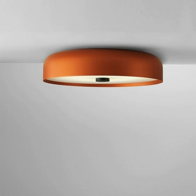 Sleek Metal LED Flush Mount Ceiling Light with White Acrylic Shade for Residential Use