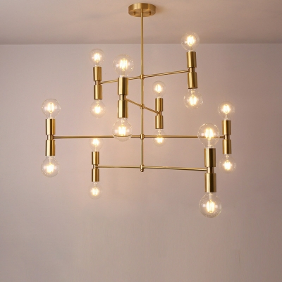 Contemporary Bronze No Blub Included Chandelier for Living Room