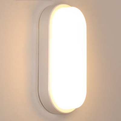 Contemporary Metal Plastic Wall Lamp with Integrated LED for Outdoor Occasions in White