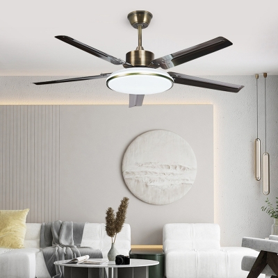 Elegant Metal Ceiling Fan with Remote Control and Dimmable LED Light