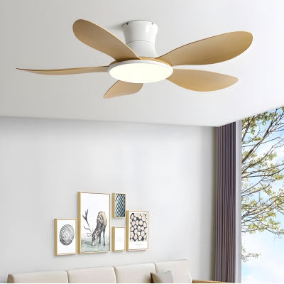Living Room LED Ceiling Fans with ABS Fan Blade and Acrylic Shade in Scandinavian & Simple Design