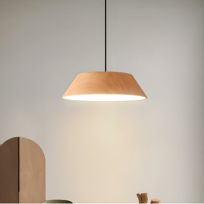 Modern LED Wood  Pendant Light with Adjustable Hanging Length  for Bedroom