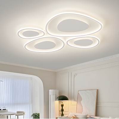 Modern Metal Led Third Gear Light of Dimming Flush Mount Ceiling Light with Acrylic Shade