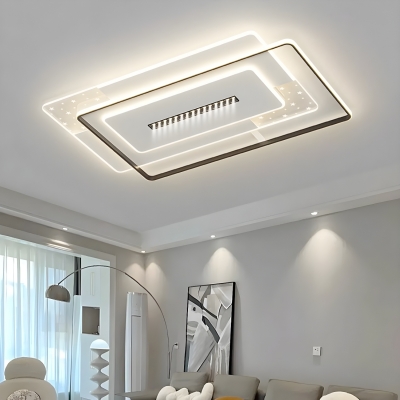 Living Room and Bedroom Flush Mount Ceiling Fixture with LED Light Source in Modern Design