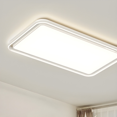 Contemporary LED Flush Mount Ceiling Light with Acrylic Shade in White for Living Room