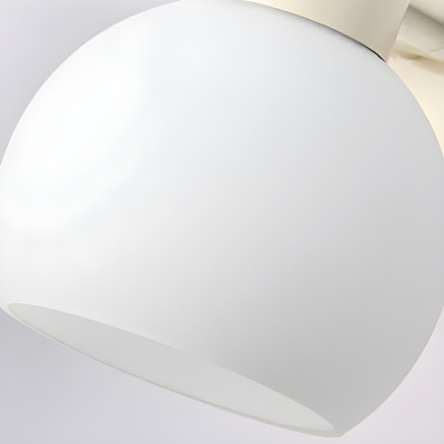 Modern Cream Bathroom Metal Adjustable Vanity Lights with White Glass Shade