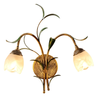 Modern Hardwired Metal Wall Lamp with Ornate Shade and No Bulb Included