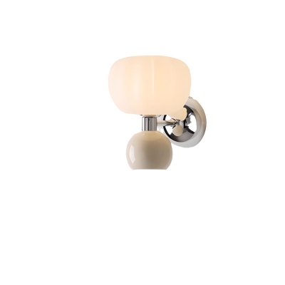 Contemporary Simple Metal Wall Lamp with Pumpkin Shape for Bedroom