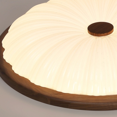 Contemporary Wood LED Ceiling Light with Acrylic Shade for Residential Use in Metal