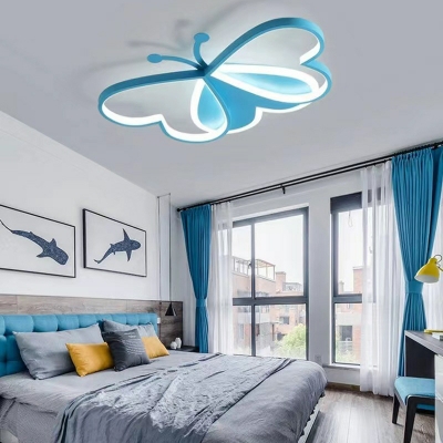 Metal Butterfly LED Ceiling Light with Iron Lampshade for Children's  Room