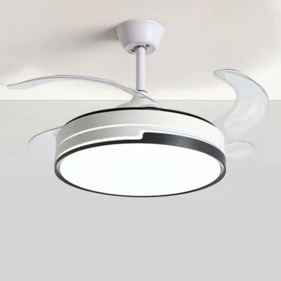 Modern 4 Blade Ceiling Fan with Downrods & Integrated 3 Color Light & Remote Control