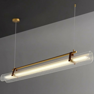 Modern Acrylic Shade Metal Island Light with Adjustable Hanging Length for Dinning Room