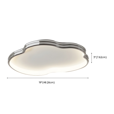 Modern Metal Flush Mount Ceiling Light with Silicone Shade for Living Room and Bedroom