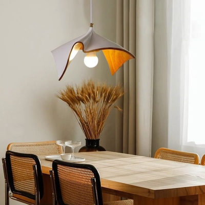 Contemporary Metal Pendant Light with Adjustable Hanging Length and Resin Shade