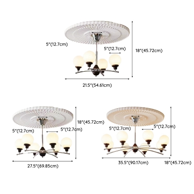 Contemporary Metal Chandelier with Frosted Glass Shades for Home Use