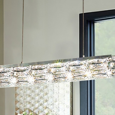 Elegant Metal Crystal Bi-Pin Pendant Light with Adjustable Hanging Length for Ambient Lighting