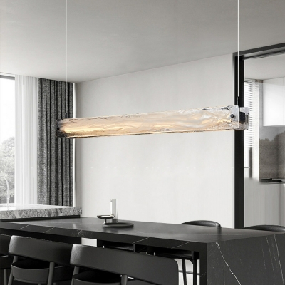 Elegant Modern LED Island Light with Glass Shades and Adjustable Hanging Length