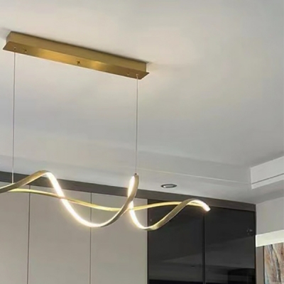 Glam Bronze LED Light Island Light with Adjustable Hanging Length for Dinning Room