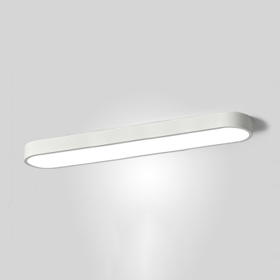Modern Metal Rectangle Flush Mount Ceiling Light with Acrylic Shade in White