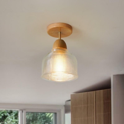 Modern Semi-Flushmount Ceiling Light with Glass Shade for Living Room