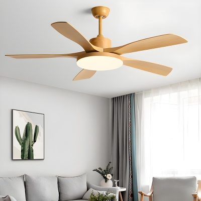 5-Blade Modern Ceiling Fan with Integrated LED Light and Remote Control