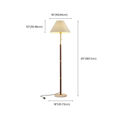 Modern Metal 1-Light Floor Lamp with Fabric Lampshade for Living Room