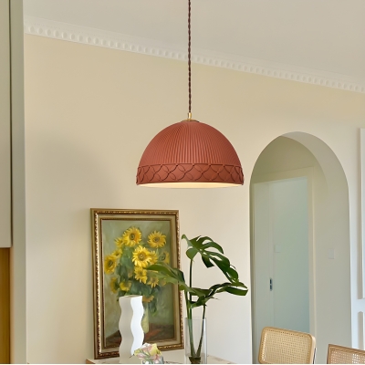 Modern Resin 1-Light Dome Shape Pendant Light with Adjustable Hanging Length