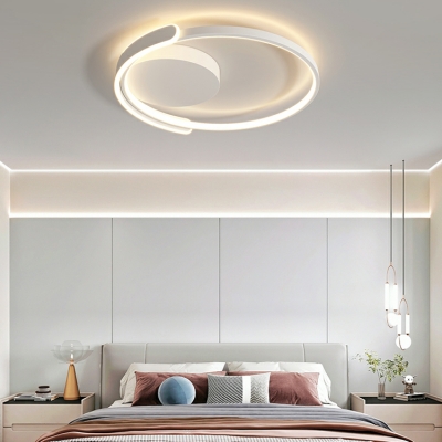 Modern Round Shape Metal Ceiling Light Fixture for Bedroom & Living Room
