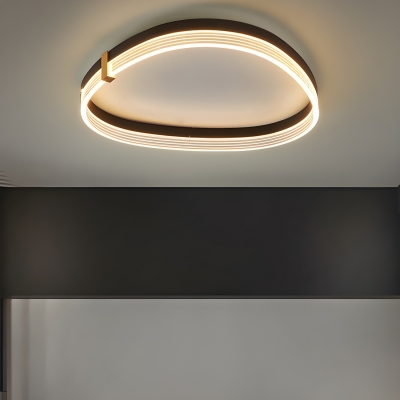 Modern LED Flush Mount Ceiling Light with Acrylic Lampshade for Bedroom
